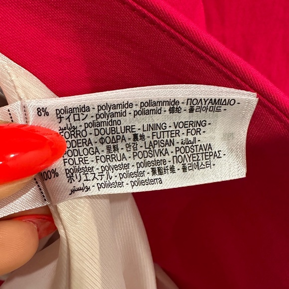 Zara Fuchsia Pink Crinkled Effect Blazer Size Small NWT - Picture 9 of 13